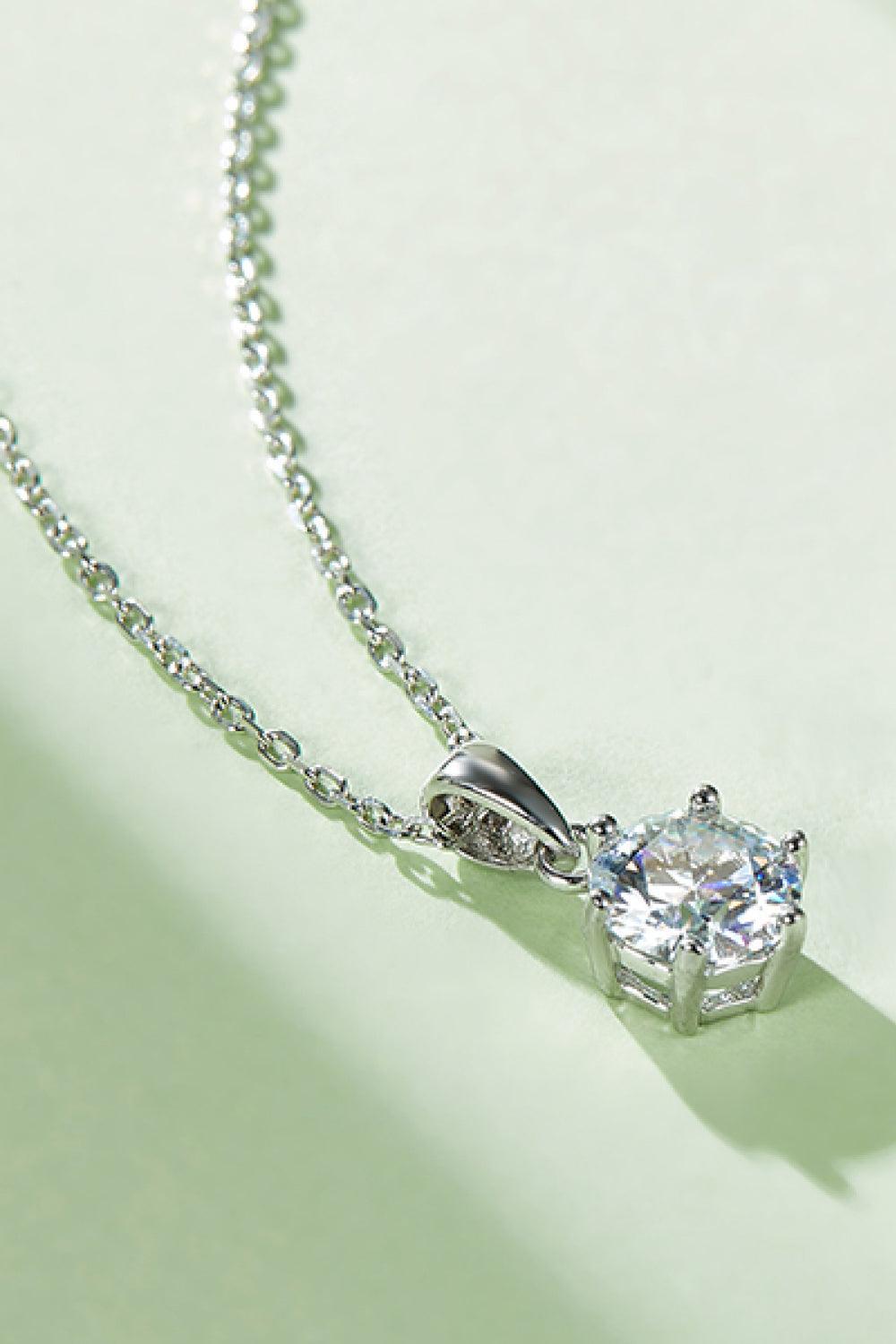 1 Carat Moissanite 925 Sterling Silver Necklace - Admiresty