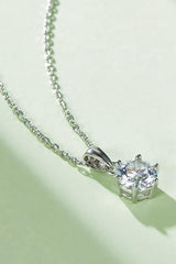 1 Carat Moissanite 925 Sterling Silver Necklace - Admiresty