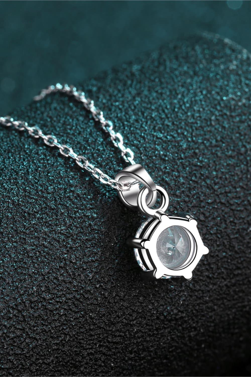 1 Carat Moissanite 925 Sterling Silver Necklace - Admiresty