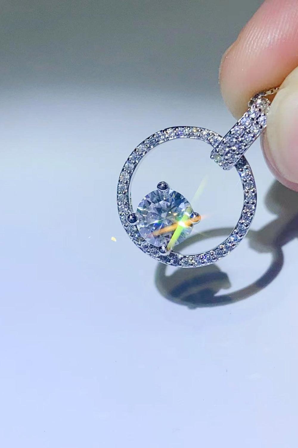 1 Carat Moissanite 925 Sterling Silver Necklace - Admiresty