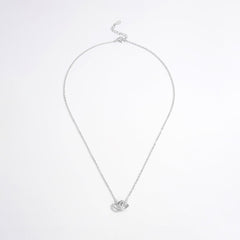925 Sterling Silver Inlaid Zircon Heart Necklace - Admiresty