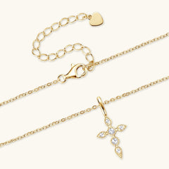 925 Sterling Silver Moissanite Cross Pendant Necklace - Admiresty