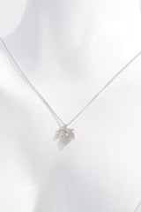 925 Sterling Silver Zircon Maple Leaf Necklace - Admiresty