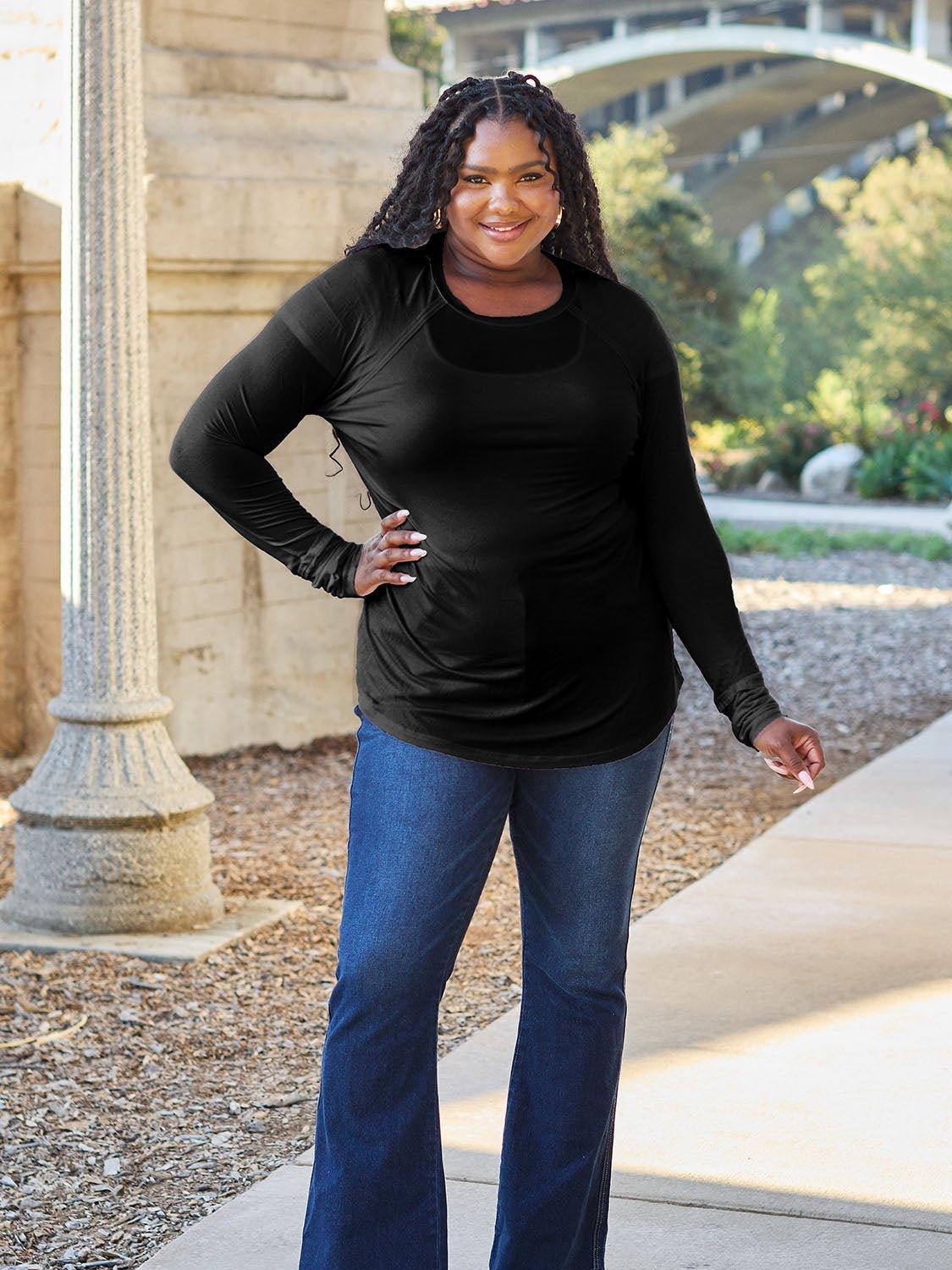 Basic Bae Full Size Round Neck Long Sleeve T - Shirt - Admiresty