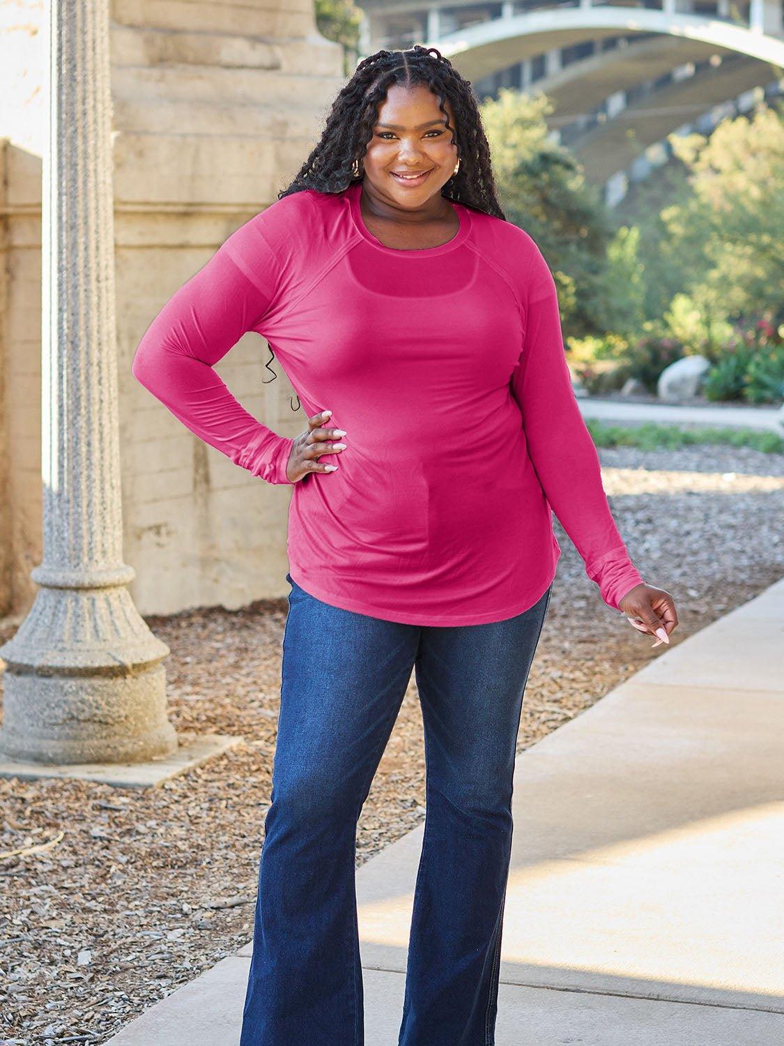 Basic Bae Full Size Round Neck Long Sleeve T - Shirt - Admiresty