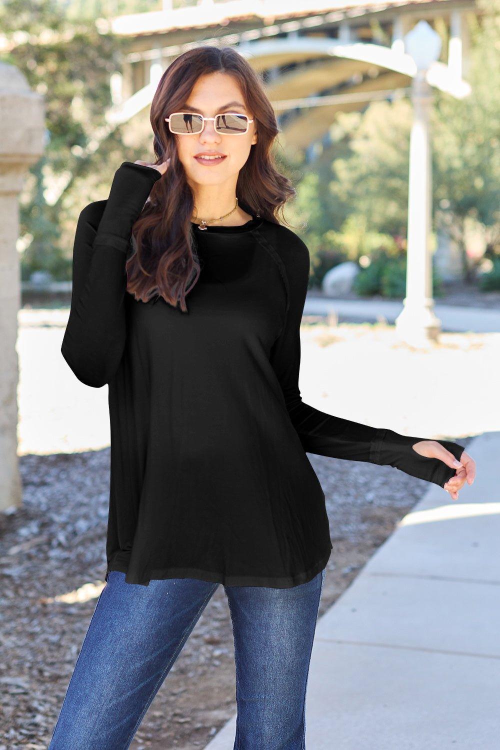 Basic Bae Full Size Round Neck Long Sleeve T - Shirt - Admiresty