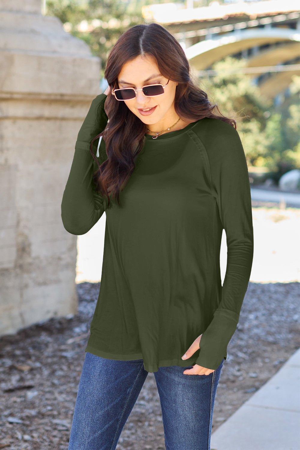 Basic Bae Full Size Round Neck Long Sleeve T - Shirt - Admiresty