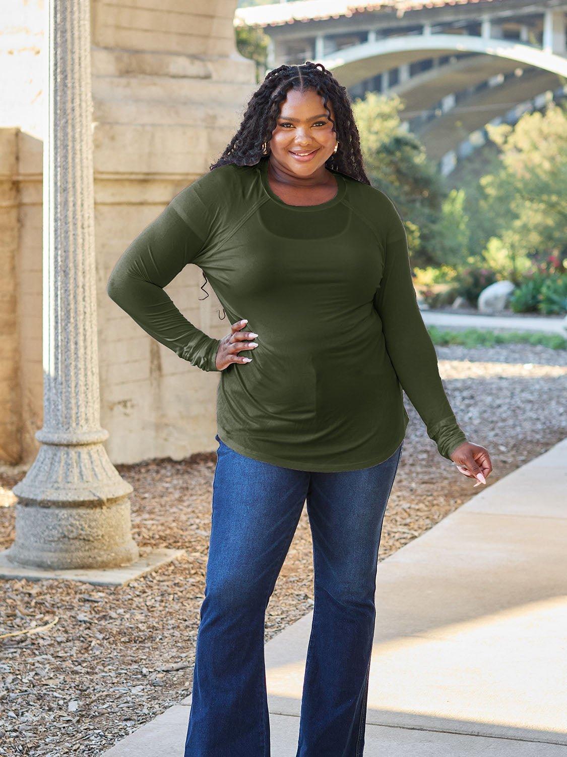 Basic Bae Full Size Round Neck Long Sleeve T - Shirt - Admiresty
