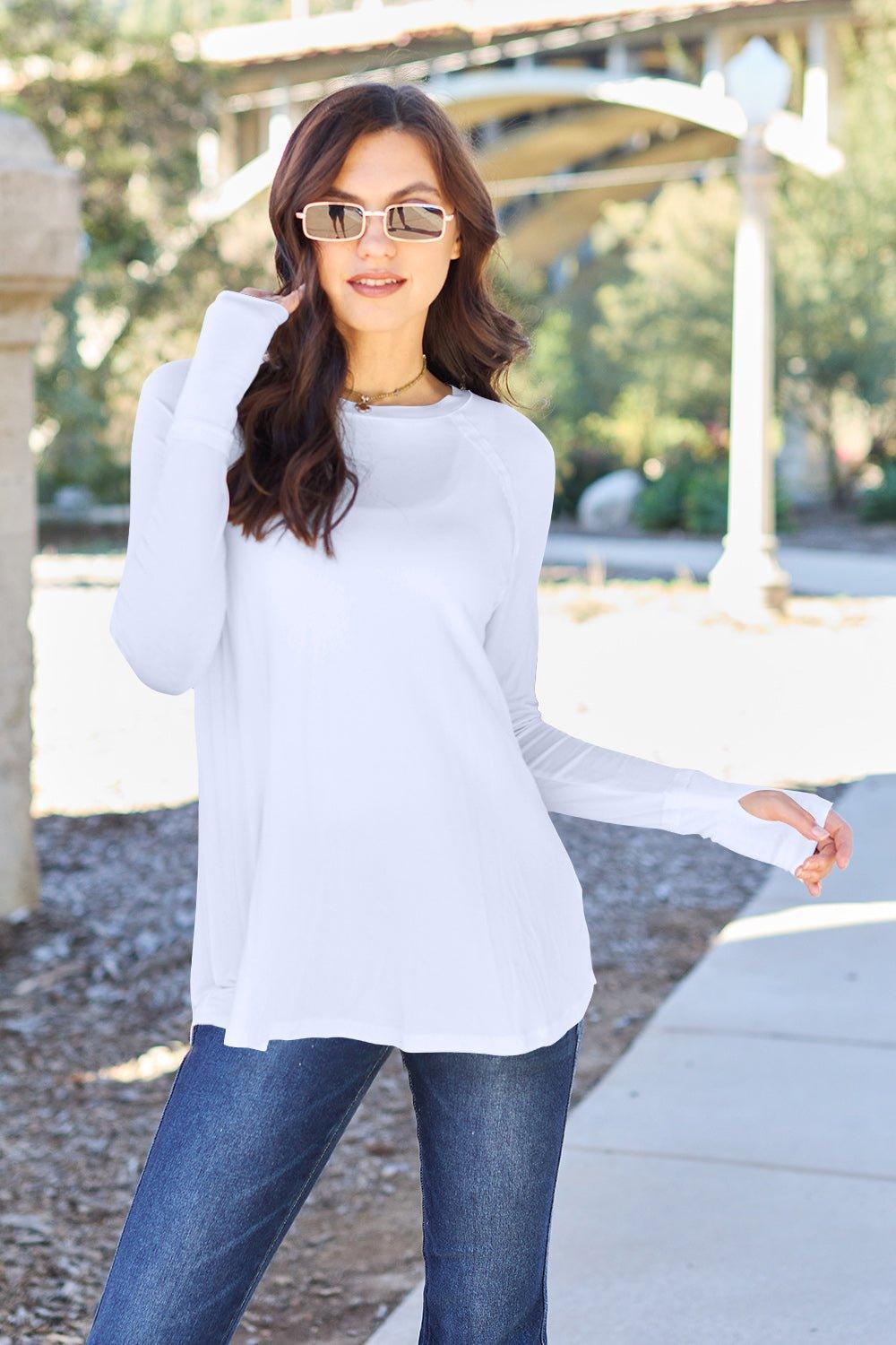 Basic Bae Full Size Round Neck Long Sleeve T - Shirt - Admiresty