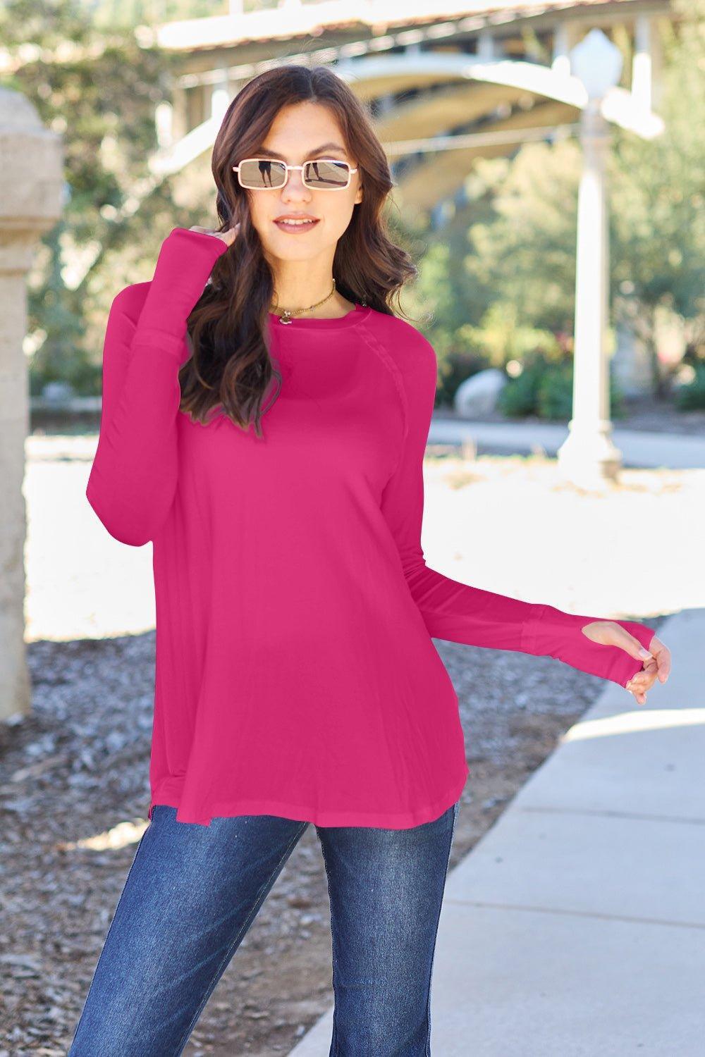 Basic Bae Full Size Round Neck Long Sleeve T - Shirt - Admiresty