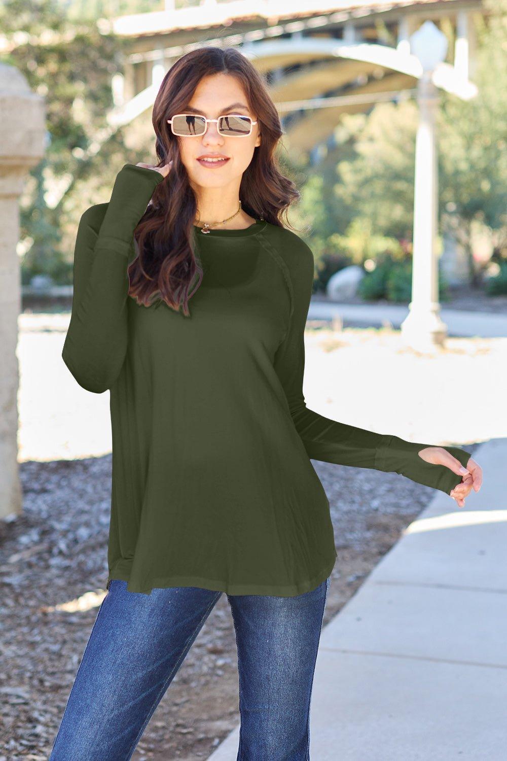 Basic Bae Full Size Round Neck Long Sleeve T - Shirt - Admiresty