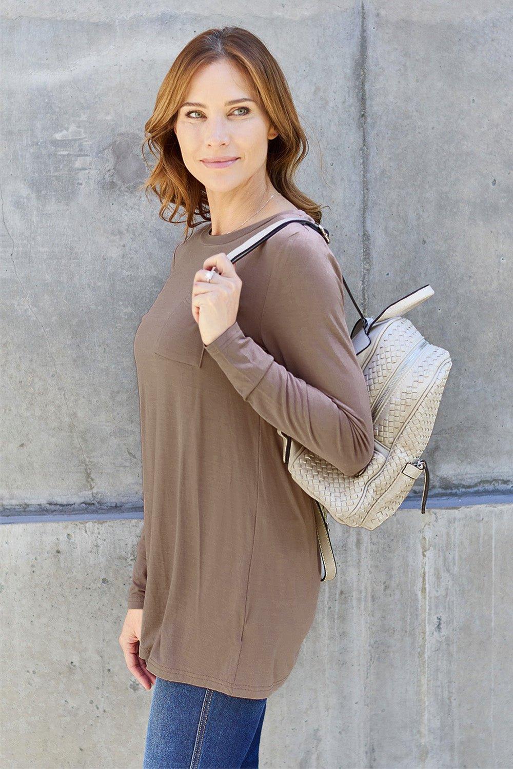 Basic Bae Full Size Round Neck Long Sleeve Top - Admiresty