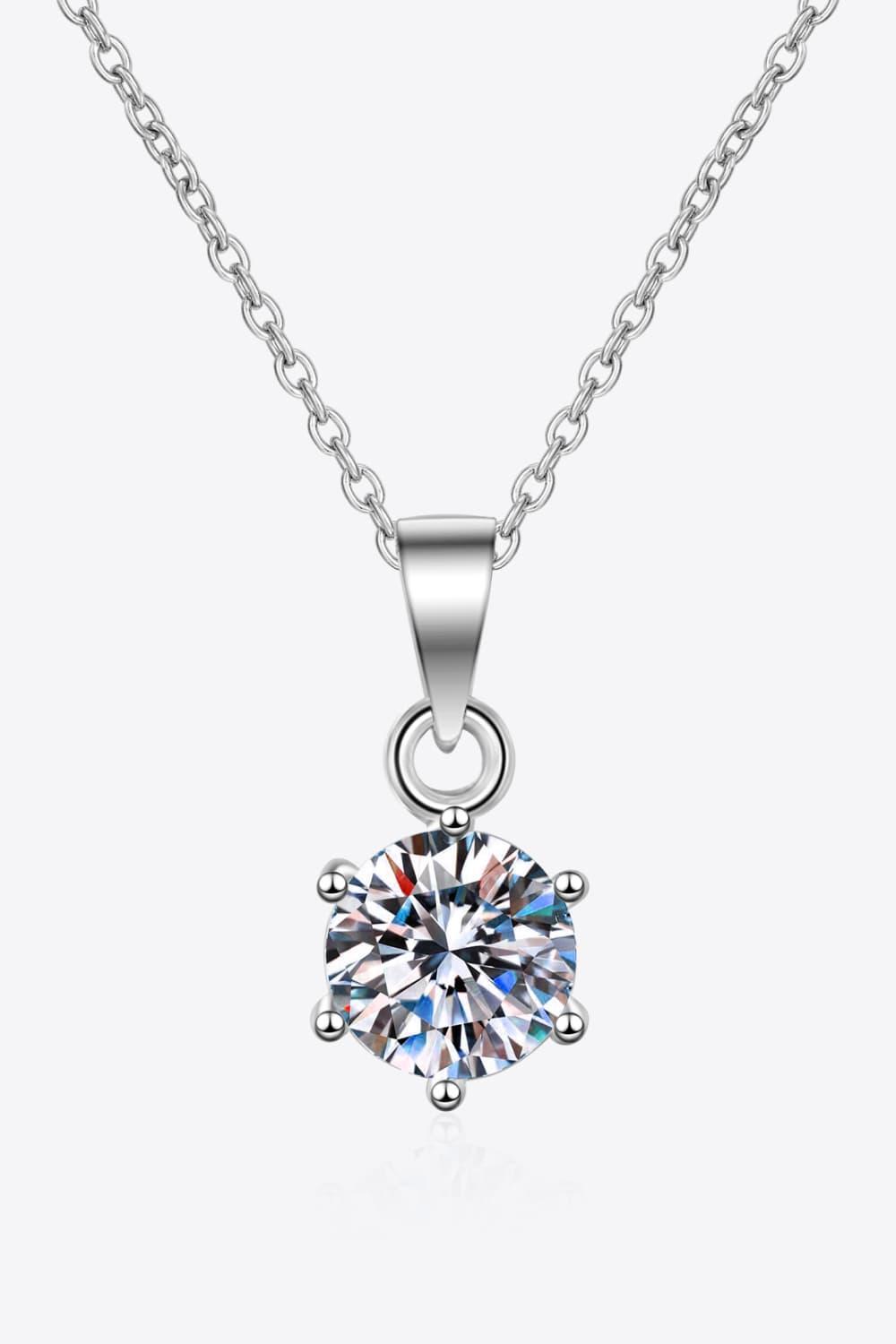 1 Carat Moissanite 925 Sterling Silver Necklace - Admiresty
