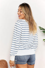 Double Take Striped Long Sleeve Round Neck Top - Admiresty